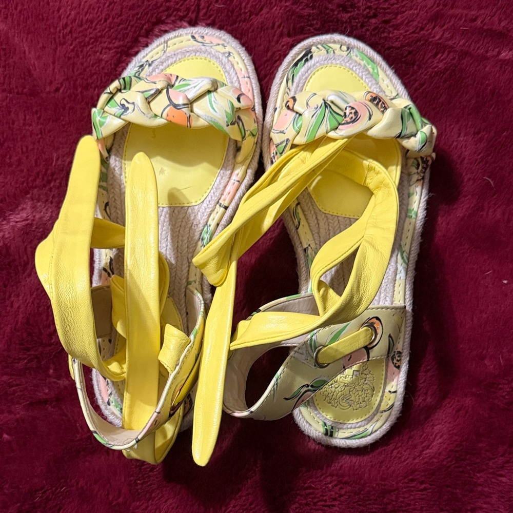 Vince Camuto Yellow Floral Sandals